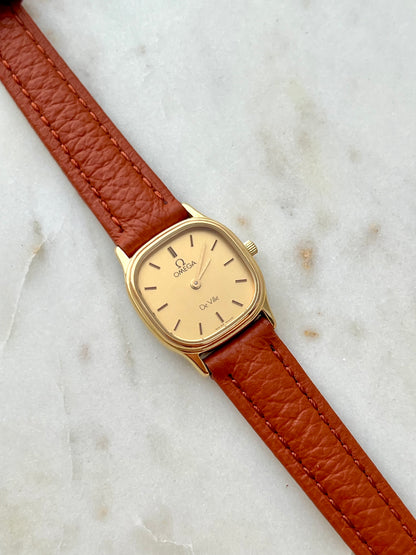 Omega De Ville Gold Tone Cushioned Square Women's Watch