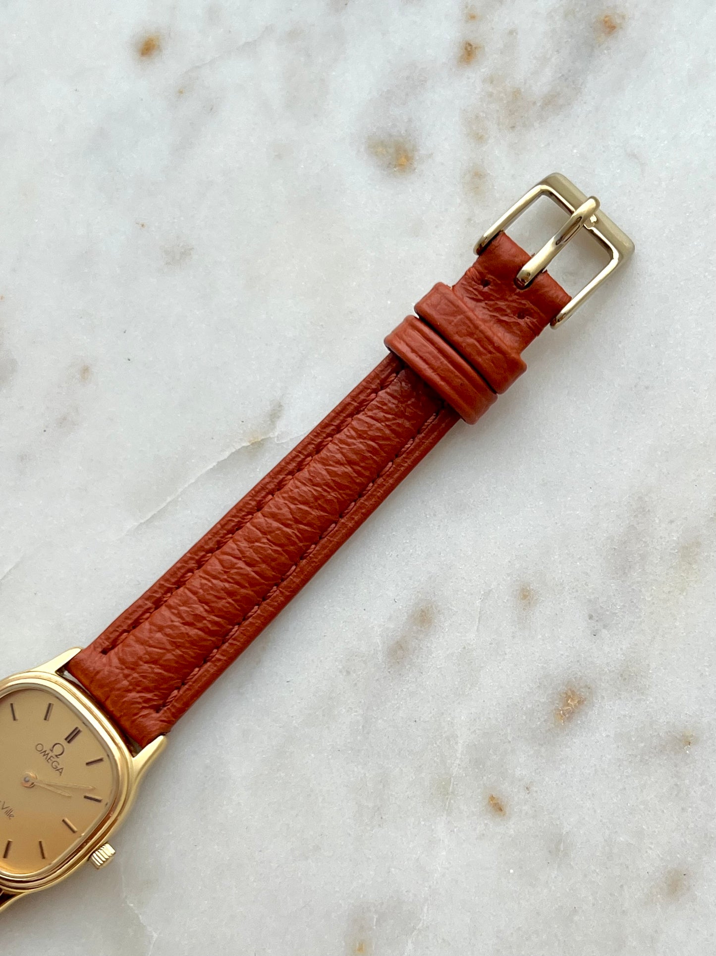 Omega De Ville Gold Tone Cushioned Square Women's Watch