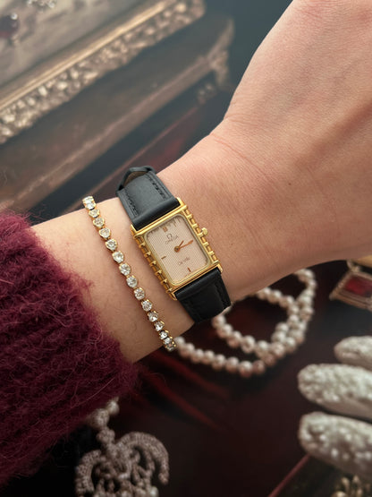 Omega De Ville Gold Women’s Watch with Patterned Champagne Dial