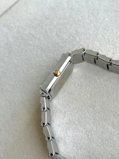 Charles Jourdan Two Tone Rectangular Ladies Watch Blue Dial