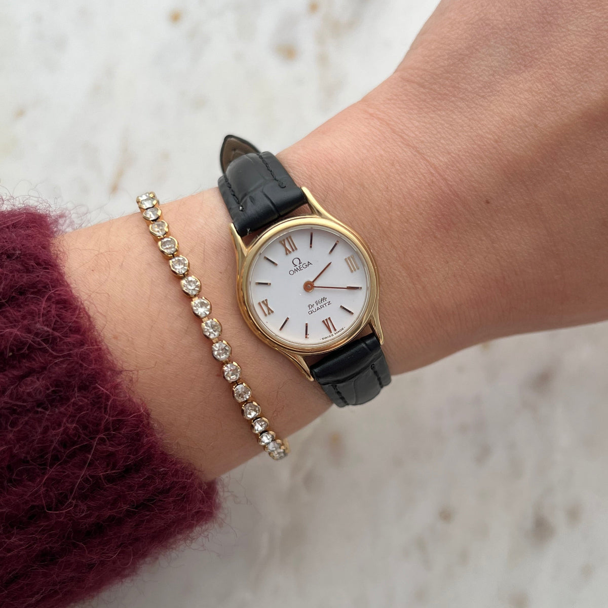 Omega De Ville Classic Gold Women’s Watch with Roman Numerals