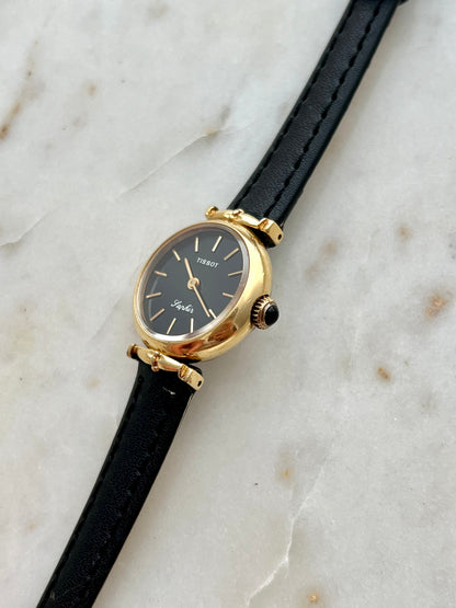 Tissot Saphir Women’s Watch in Gold Tone with Black Dial