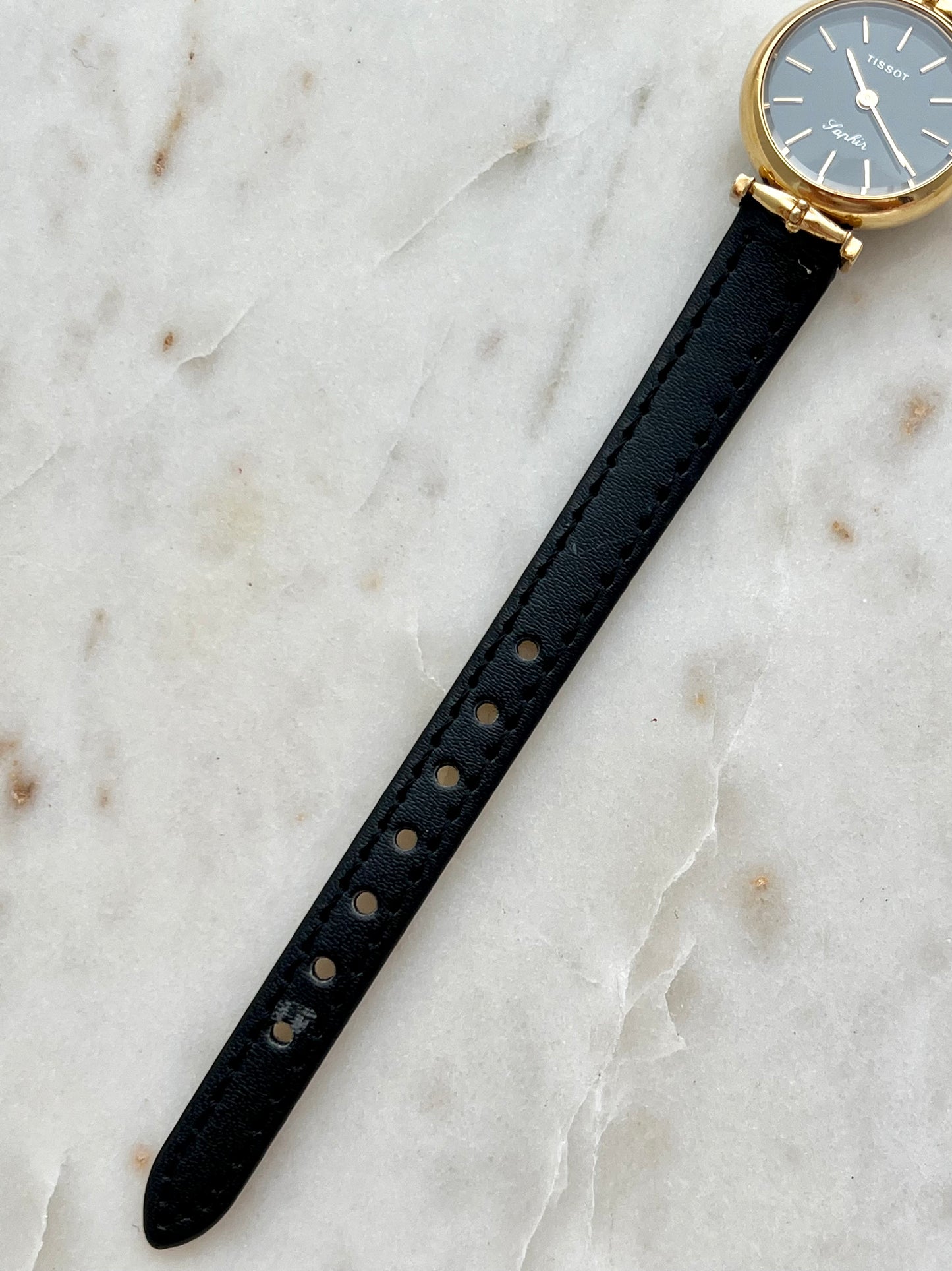 Tissot Saphir Women’s Watch in Gold Tone with Black Dial