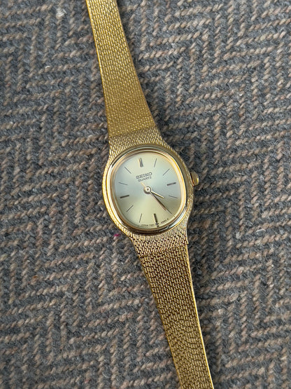 Seiko Oval Gold-Toned Woman's Watch