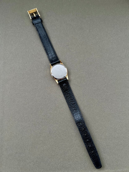 Omega De Ville Ladies Gold Watch with Champagne Textured Dial