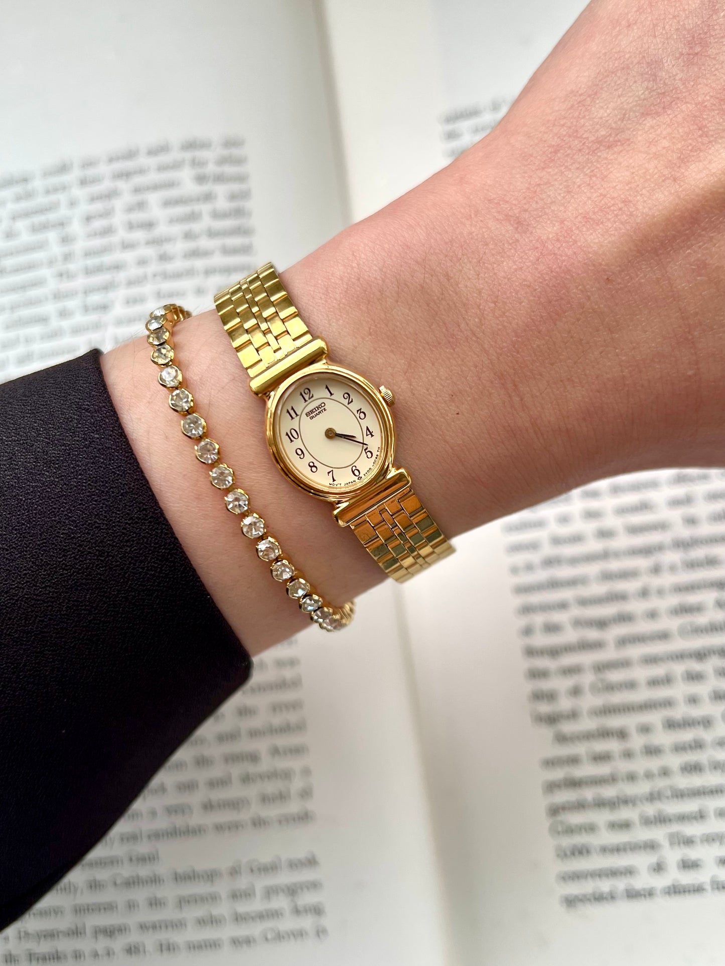 Seiko Ladies Gold Bracelet Watch with Ivory Dial