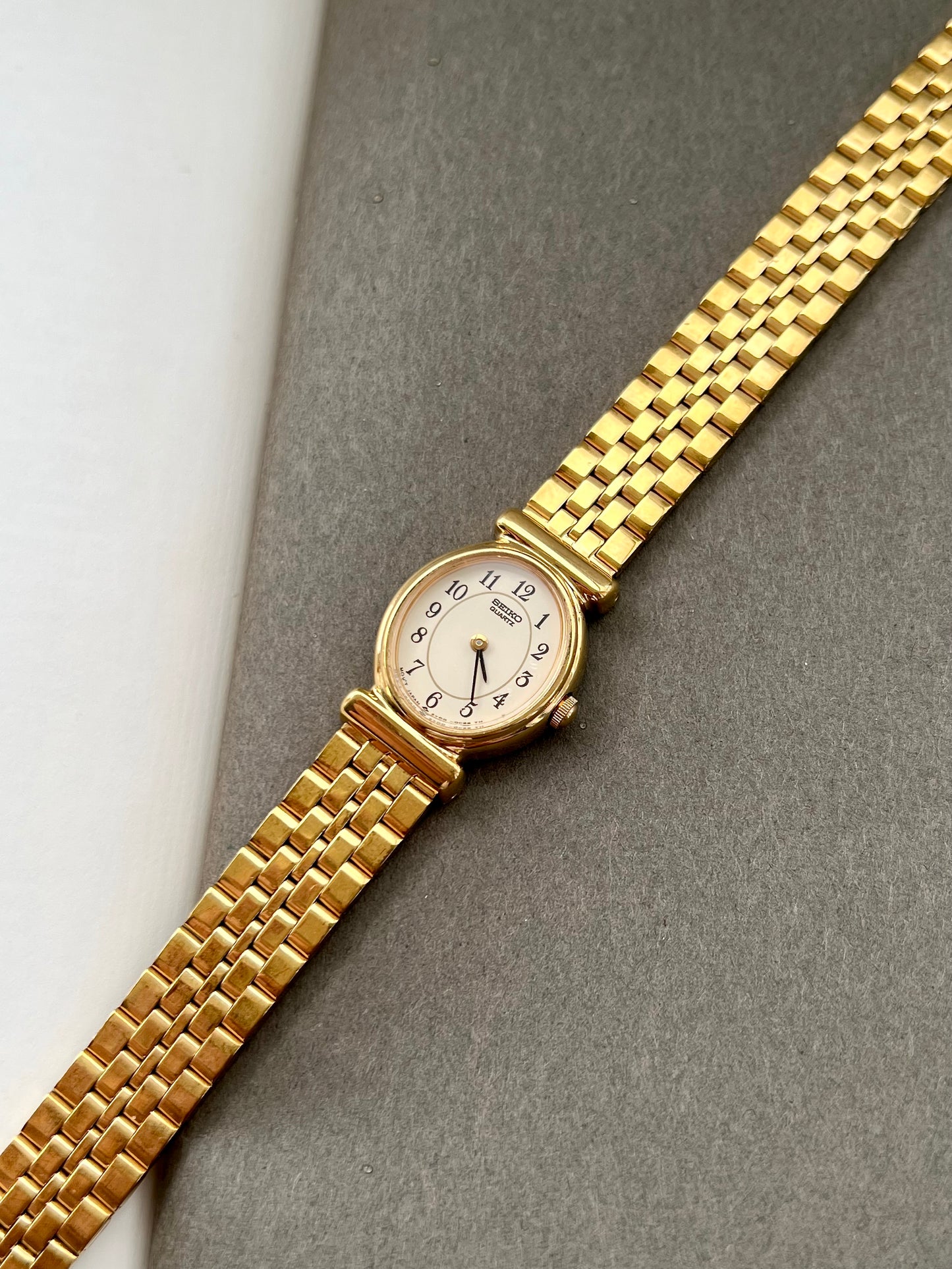 Seiko Ladies Gold Bracelet Watch with Ivory Dial