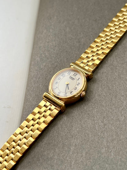 Seiko Ladies Gold Bracelet Watch with Ivory Dial