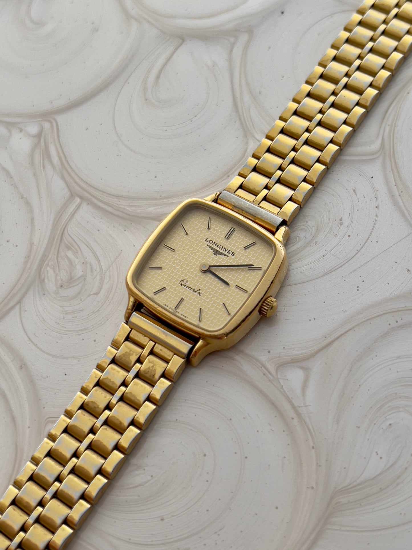 Longines Waffle Dial Square Woman's Watch
