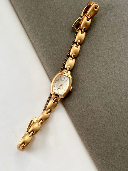Seiko Tisse Ladies Gold Bracelet Watch with Domed Crystal and Matte Finish