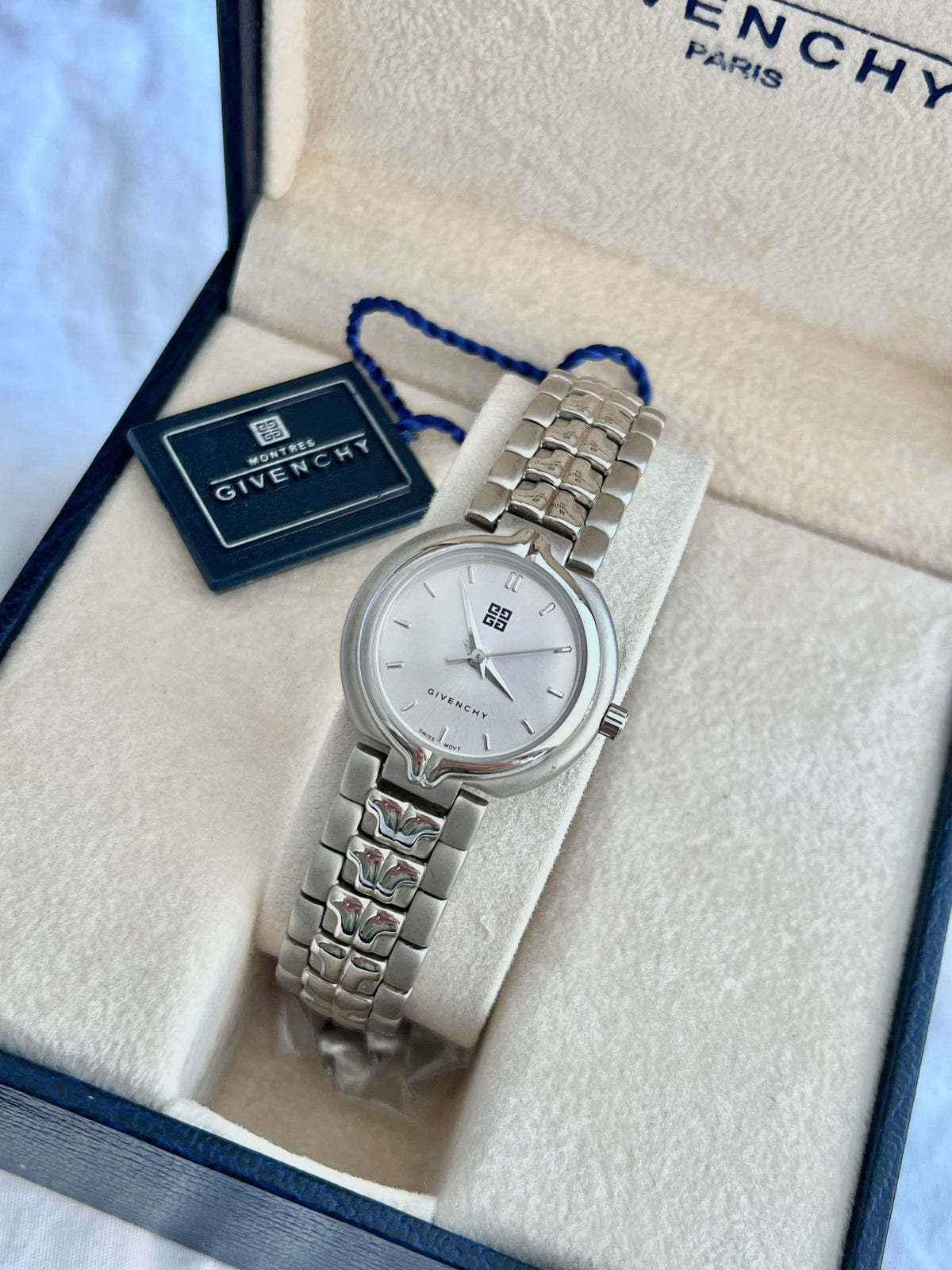 Givenchy Sculpted Round Women’s Watch with Silver Dial