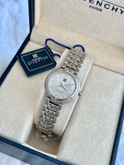 Givenchy Sculpted Round Women’s Watch with Silver Dial