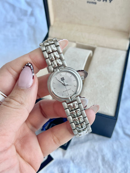 Givenchy Sculpted Round Women’s Watch with Silver Dial
