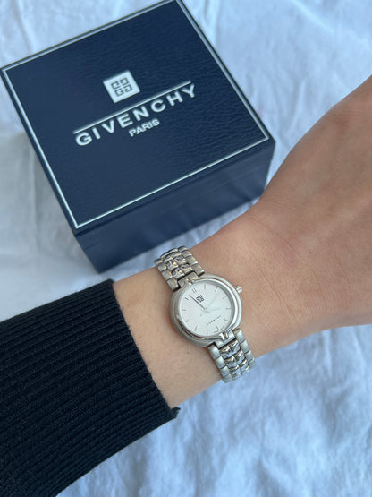 Givenchy Sculpted Round Women’s Watch with Silver Dial