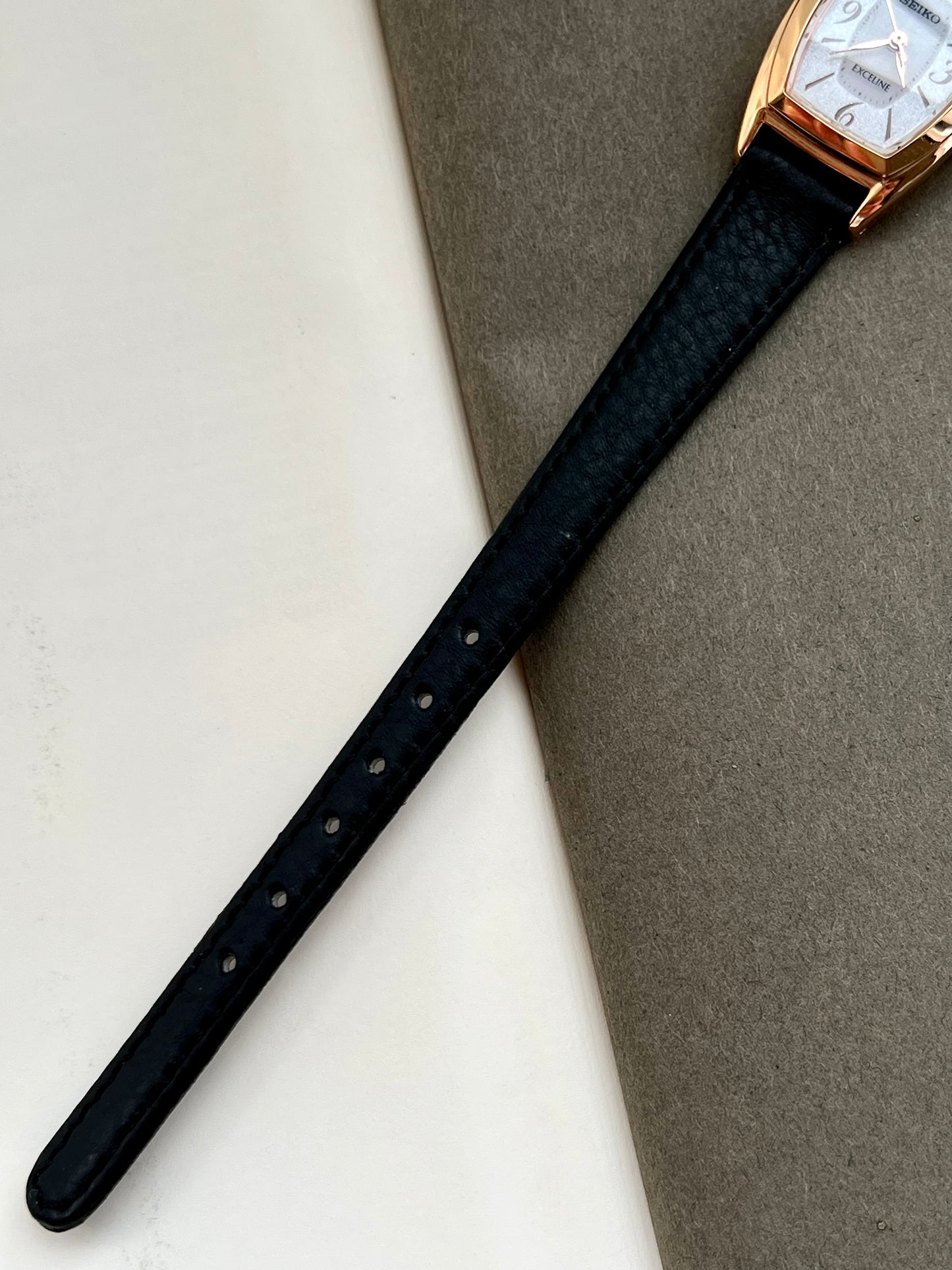 Seiko Exceline Ladies Gold Tonneau Watch with Stardust Dial