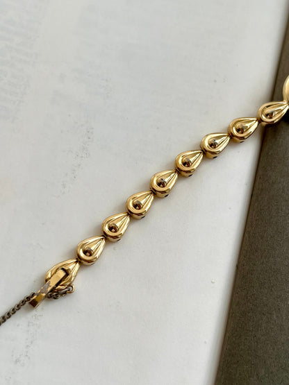 Seiko Ladies Gold Teardrop Bracelet Watch with Champagne Dial