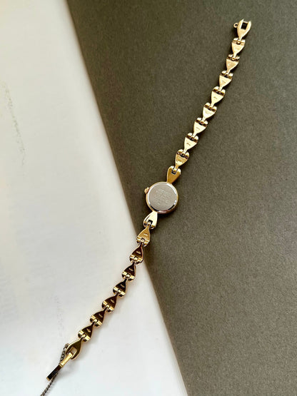 Seiko Ladies Gold Teardrop Bracelet Watch with Champagne Dial