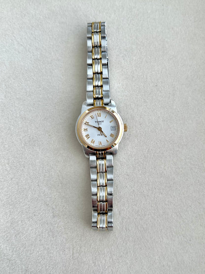 Tissot Two Tone Women's Watch with Golden Roman Numerals