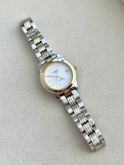 Tissot Two Tone Women's Watch with Golden Roman Numerals