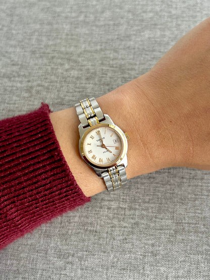 Tissot Two Tone Women's Watch with Golden Roman Numerals