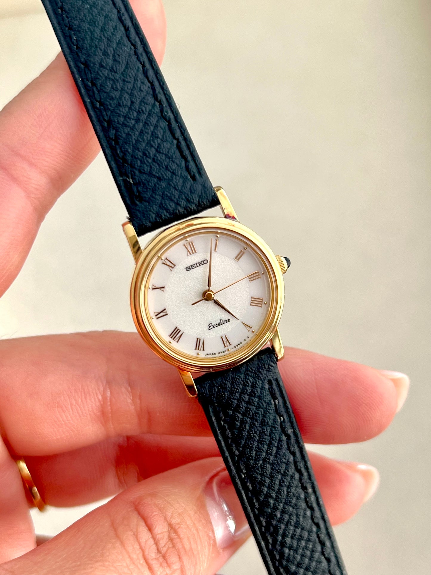 Seiko Exceline Gold Tone Woman's Watch with Stardust Dial