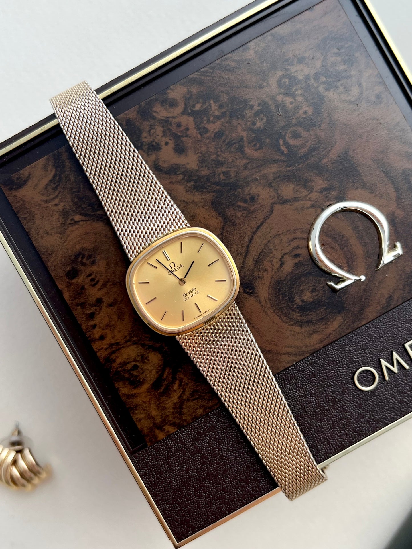 Omega De Ville Gold Women’s Watch on Milanese Mesh Bracelet