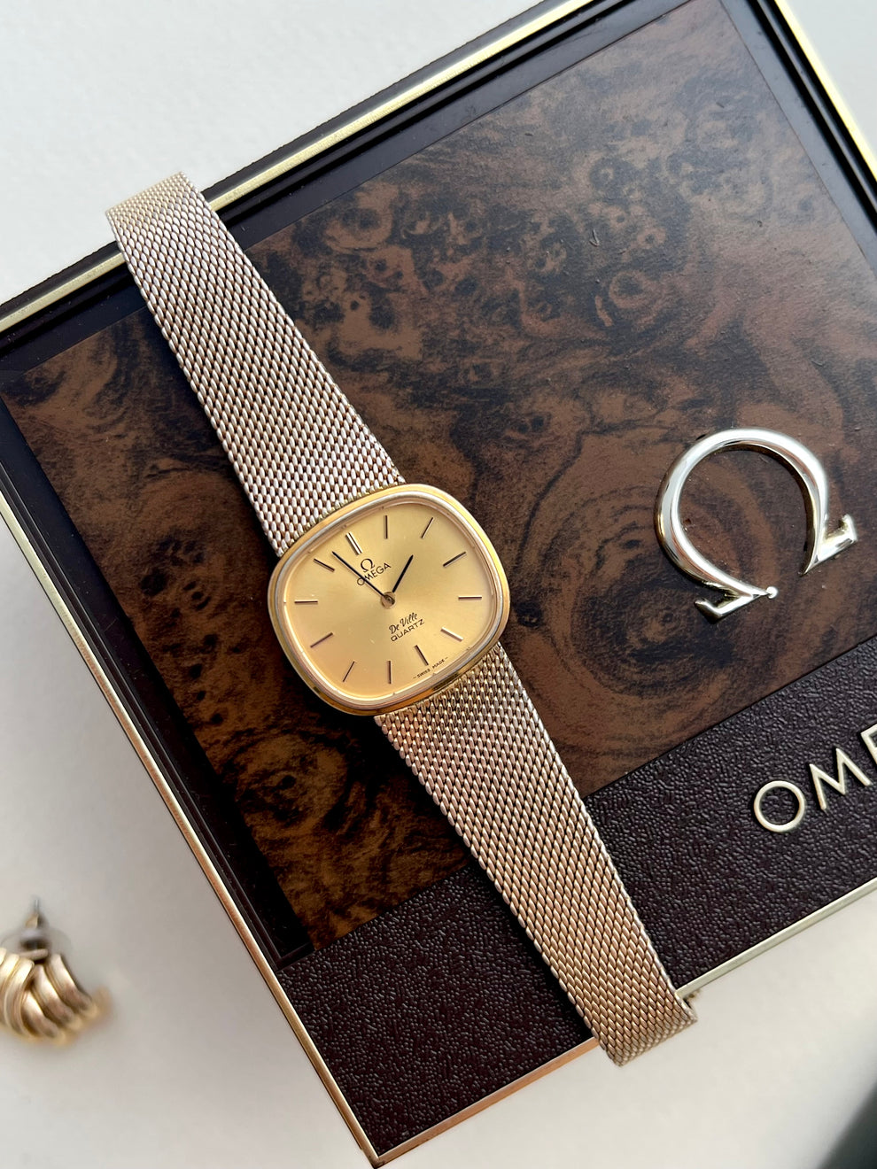 Omega De Ville gold mesh women's watch