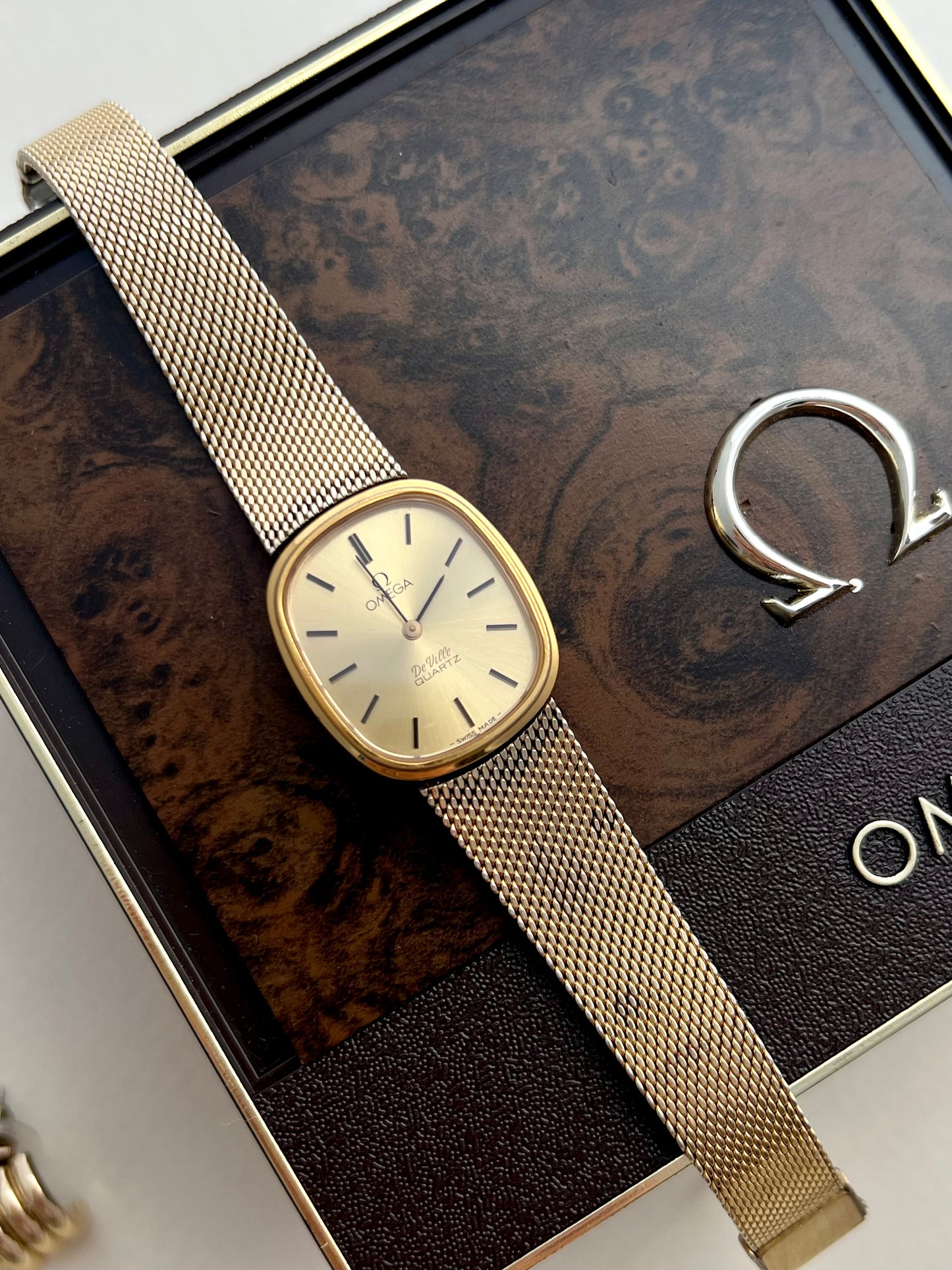 Omega De Ville Gold Women’s Watch on Milanese Mesh Bracelet