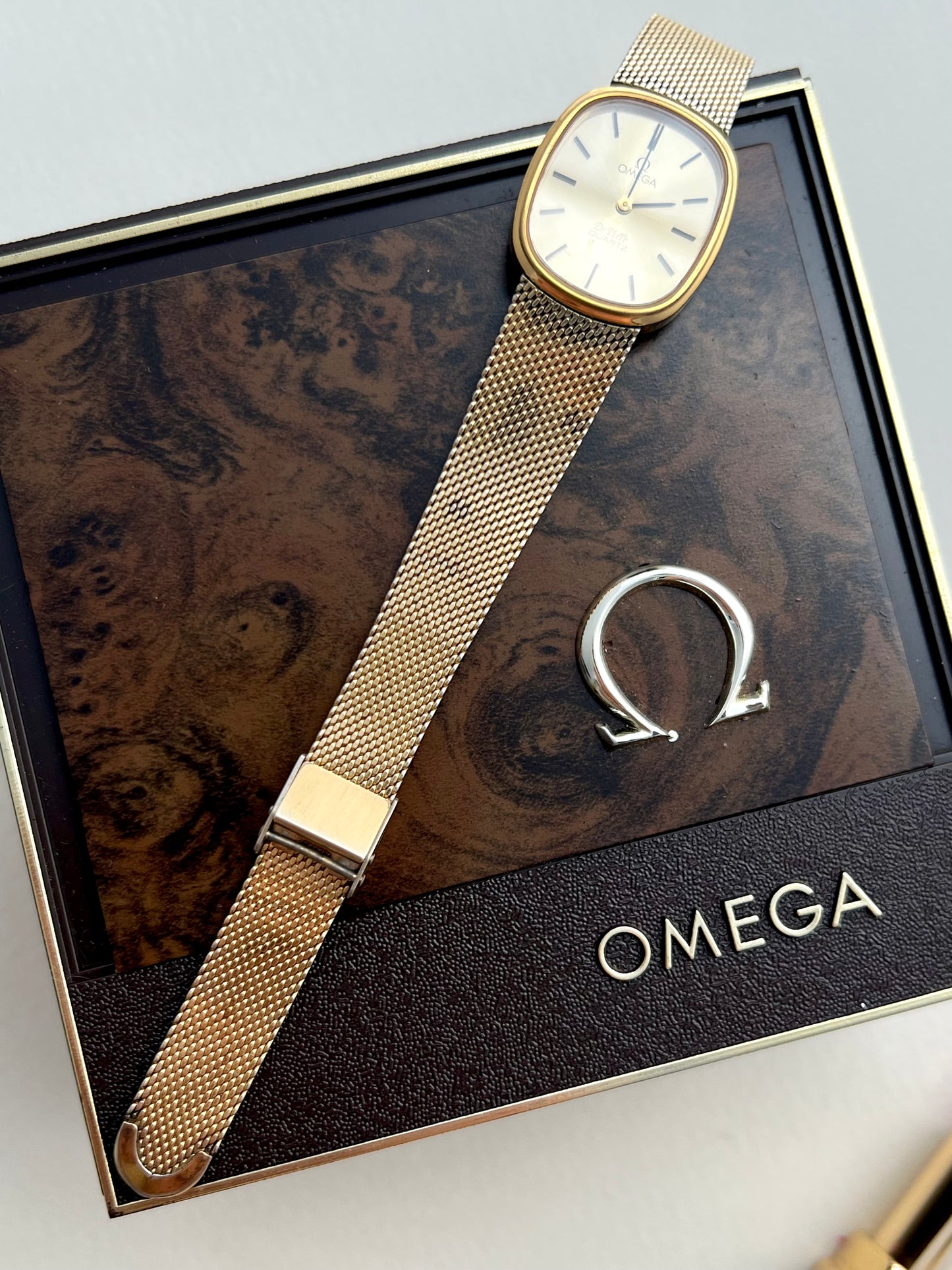 Omega De Ville Gold Women’s Watch on Milanese Mesh Bracelet