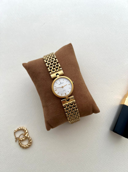 Universal Geneve Gold Bracelet Women’s Watch with Textured Dial