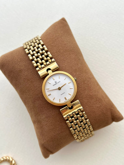 Universal Geneve Gold Bracelet Women’s Watch with Textured Dial
