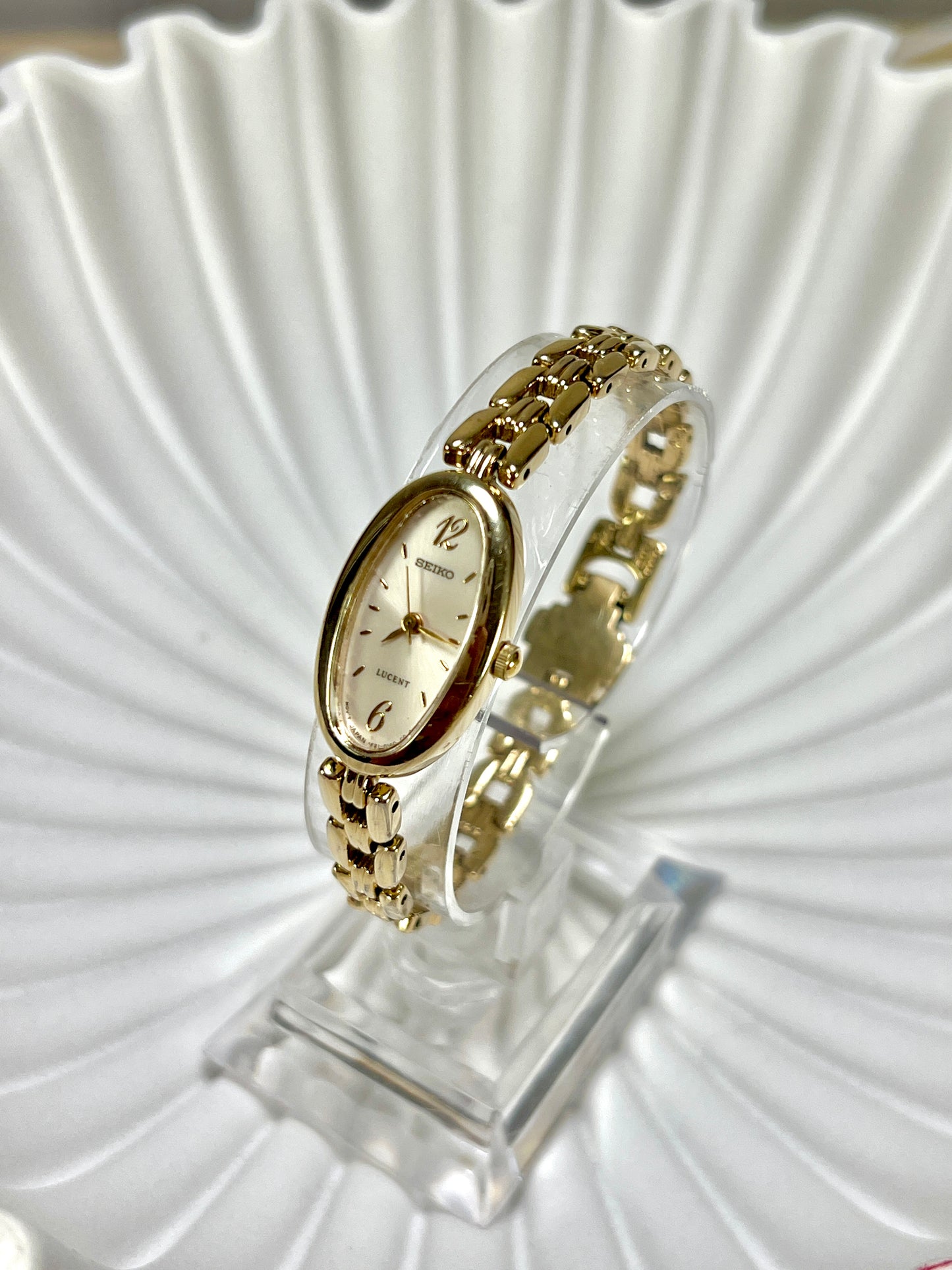 Seiko Lucent Gold Tone Oval Bracelet Women's Watch
