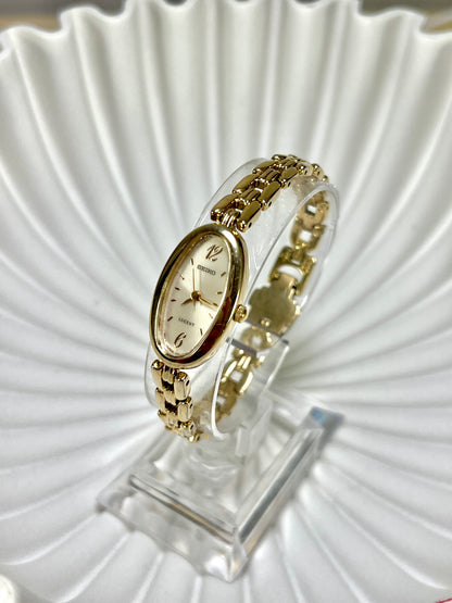 Seiko Lucent Gold Tone Oval Bracelet Women's Watch