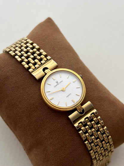 Universal Geneve Gold Bracelet Women’s Watch with Textured Dial