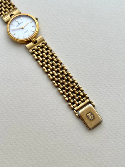 Universal Geneve Gold Bracelet Women’s Watch with Textured Dial