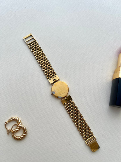 Universal Geneve Gold Bracelet Women’s Watch with Textured Dial
