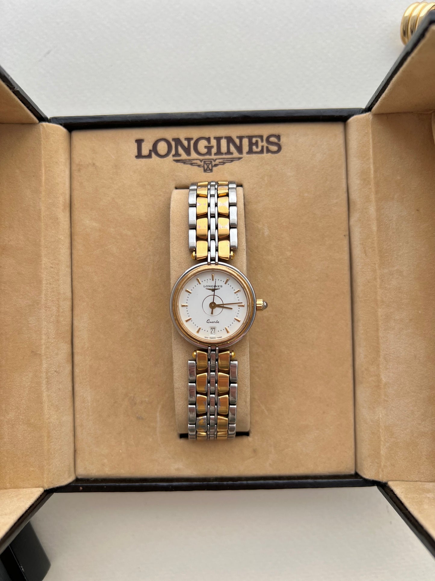 Longines Flagship White Dial Two Tone Ladies Watch