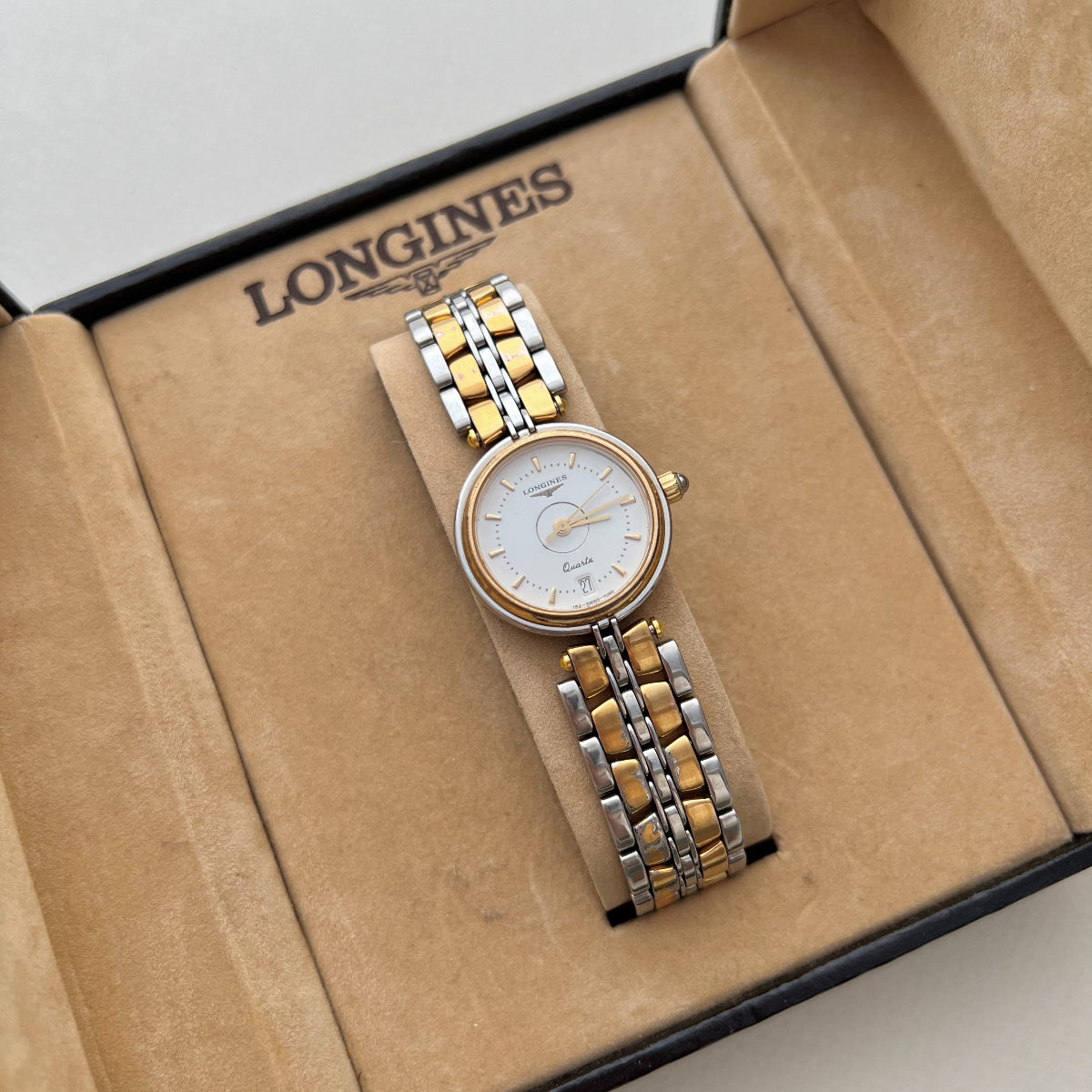 Longines Flagship White Dial Two Tone Ladies Watch