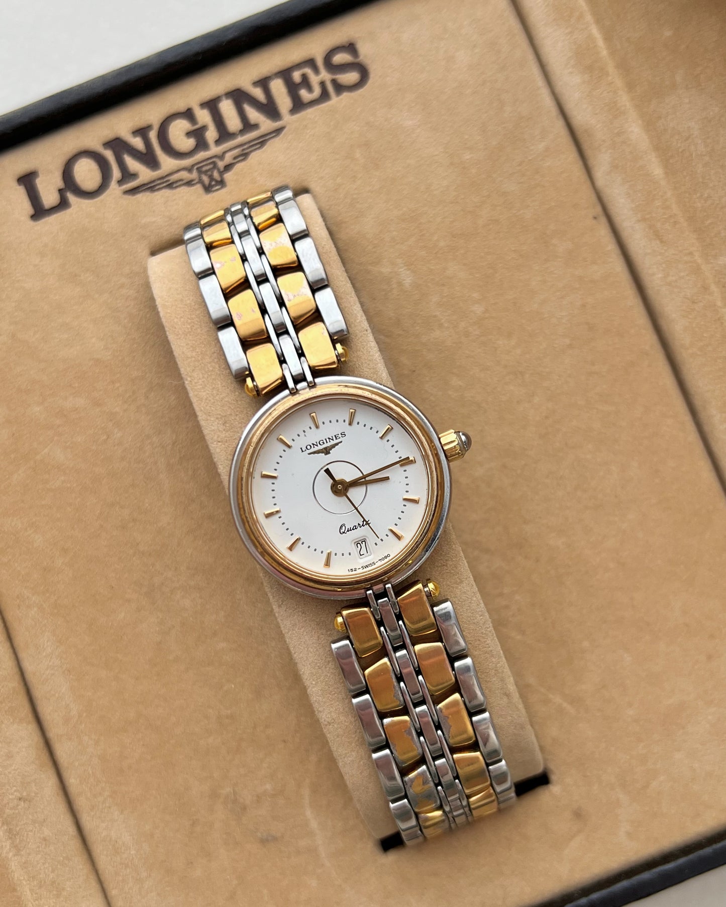 Longines Flagship White Dial Two Tone Ladies Watch