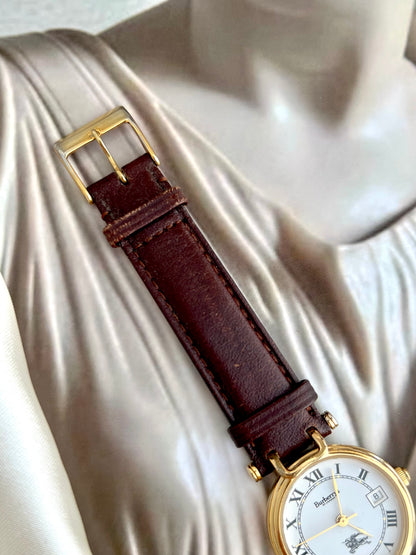 Burberrys Gold Women's Watch with Sculpted Loop Lugs