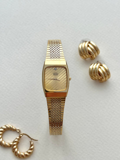 Seiko Striped Gold Dial Women’s Watch
