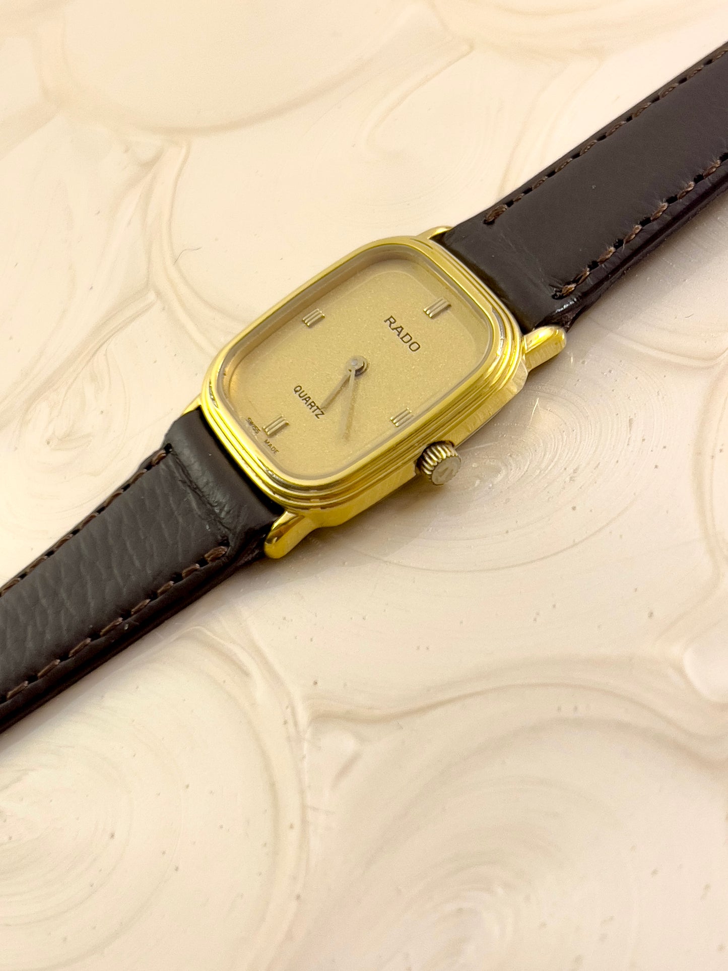 Rado Cushion Triple Stepped Bezel Case Woman's Watch