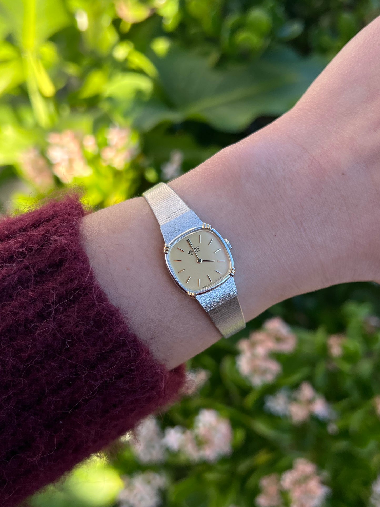 Seiko Gold Dial Cushion Women’s Watch
