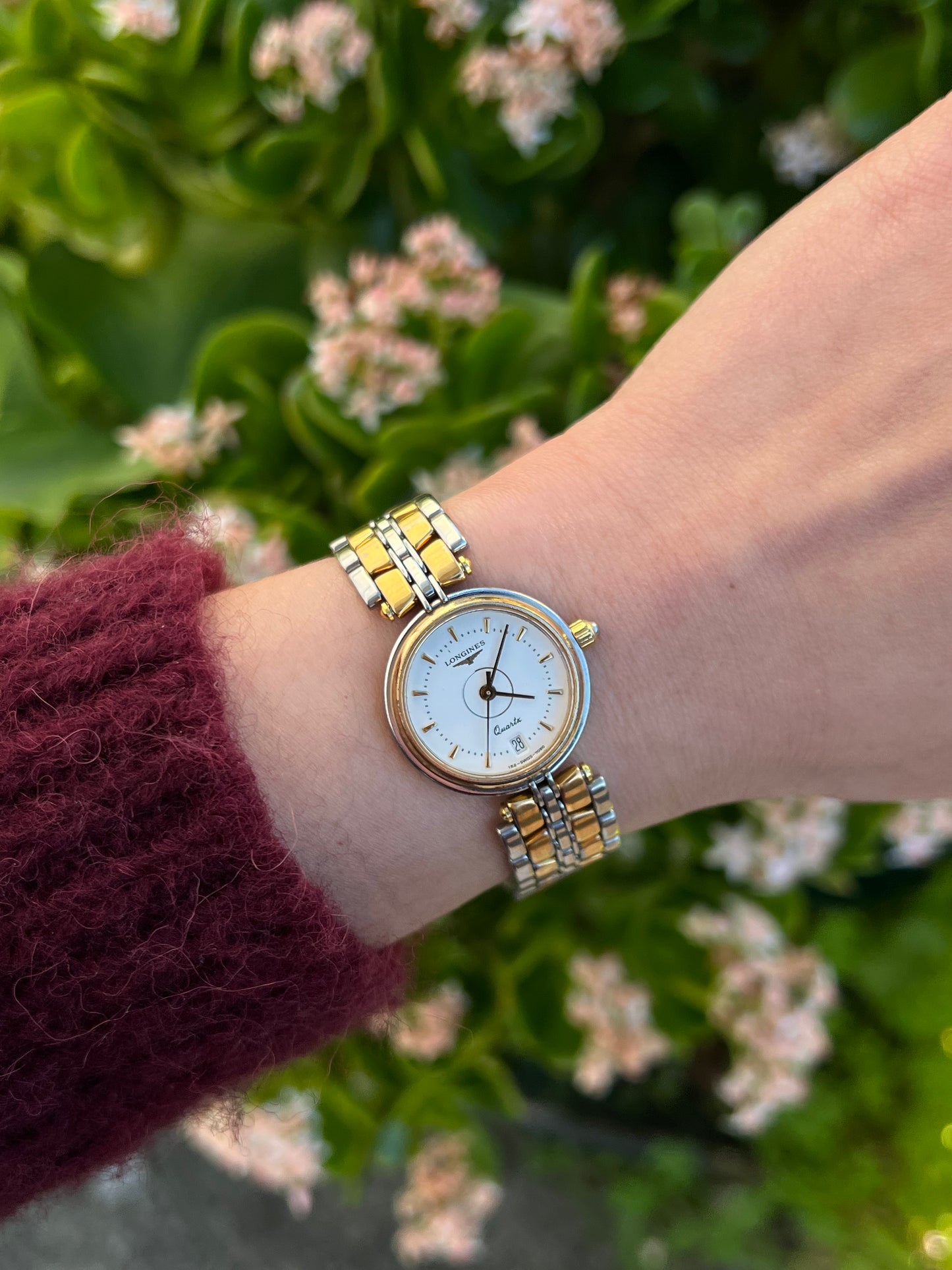 Longines Flagship White Dial Two Tone Ladies Watch
