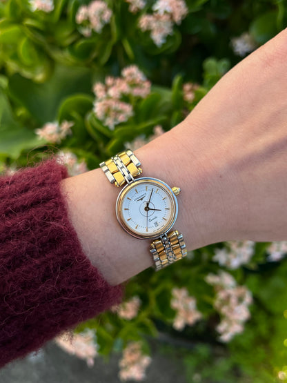 Longines Flagship White Dial Two Tone Ladies Watch