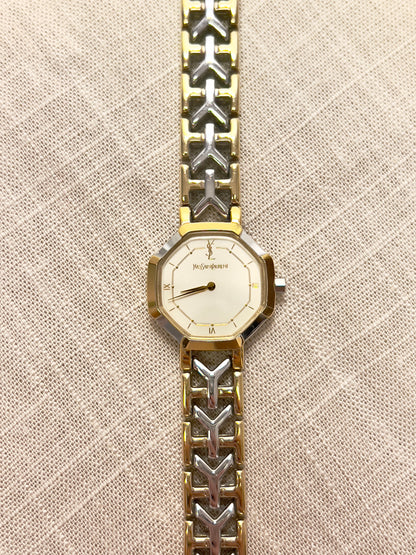 YSL Octagonal Two Toned Woman's Watch