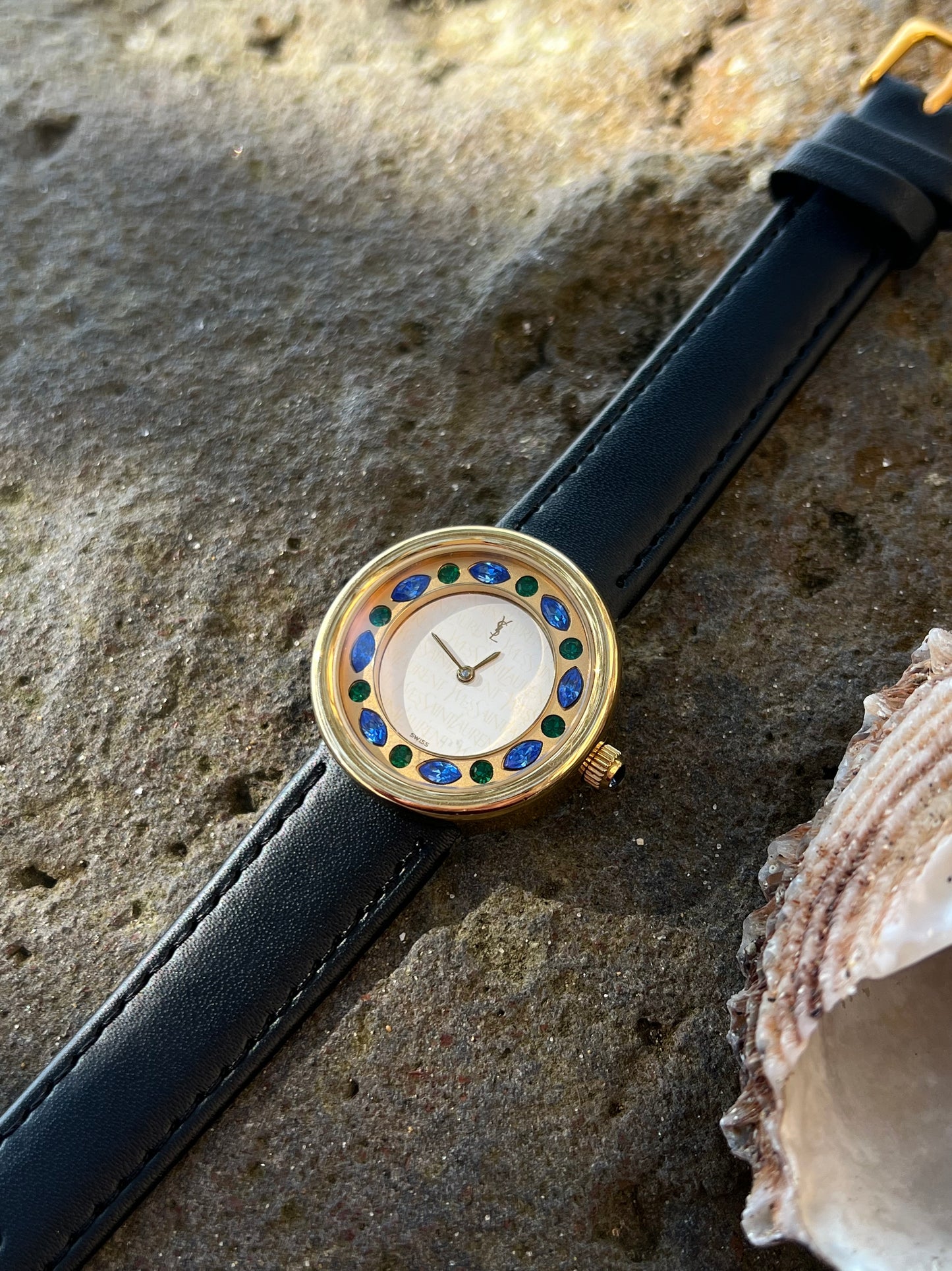 Yves Saint Lauren "Jewelled Halo" Watch in Shades of Blue