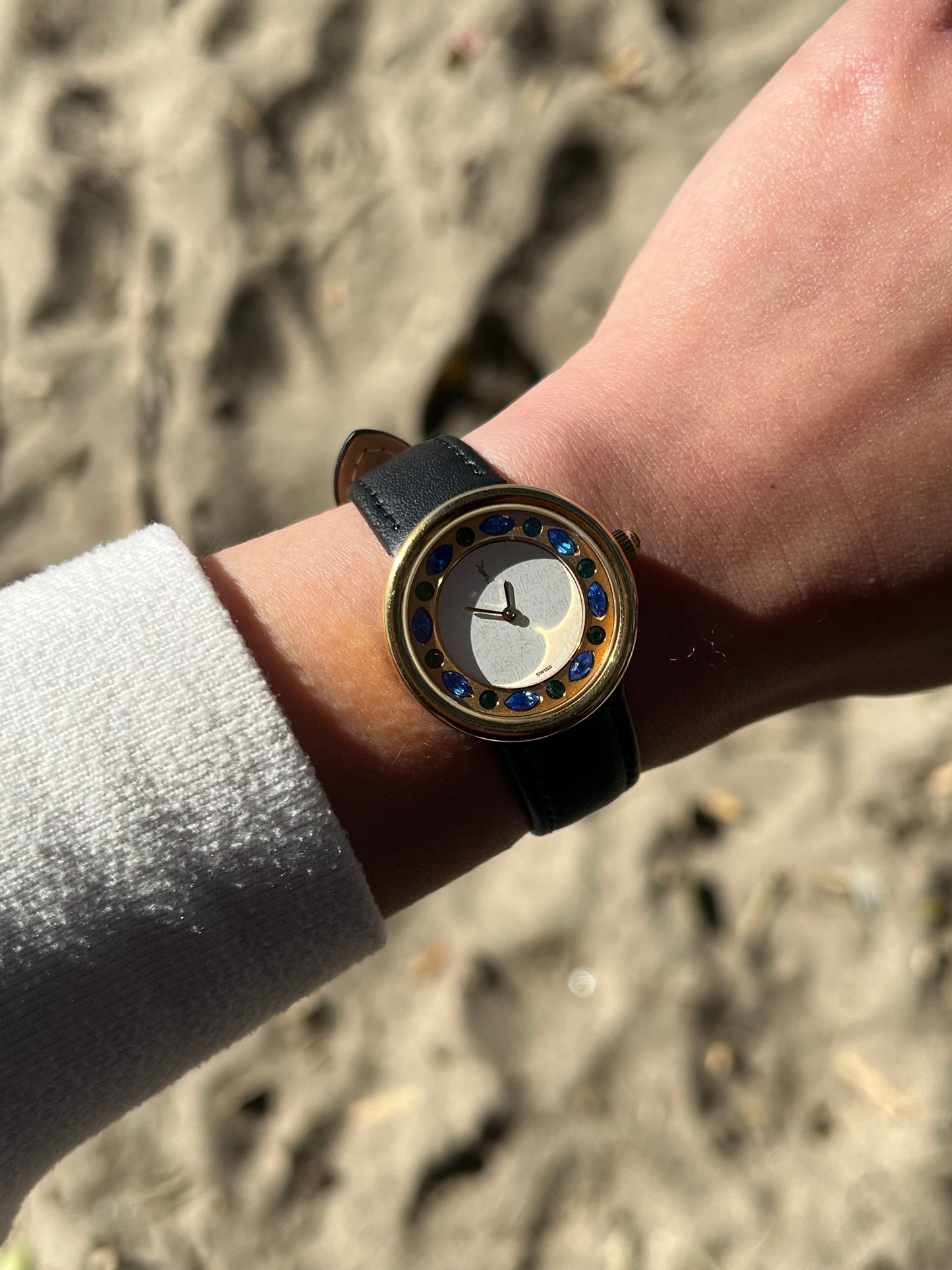 Yves Saint Lauren "Jewelled Halo" Watch in Shades of Blue