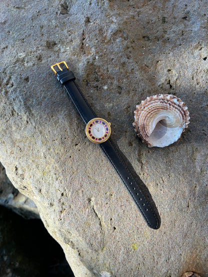 Yves Saint Lauren "Jewelled Halo" Watch in Shades of Red