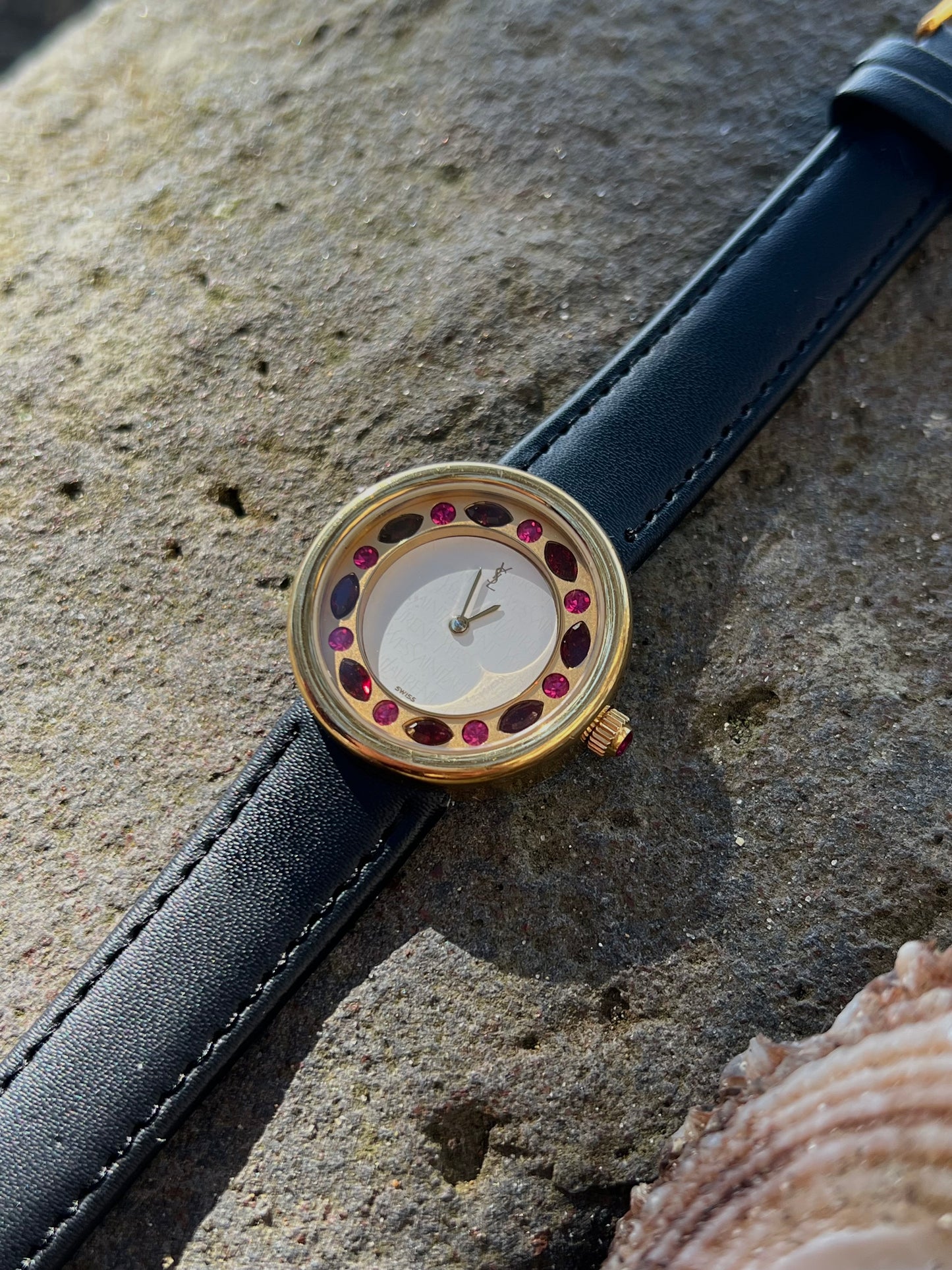 Yves Saint Lauren "Jewelled Halo" Watch in Shades of Red